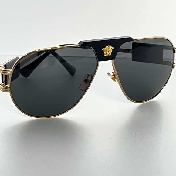 Versace Black and Gold Sunglasses - Picture 10 of 13